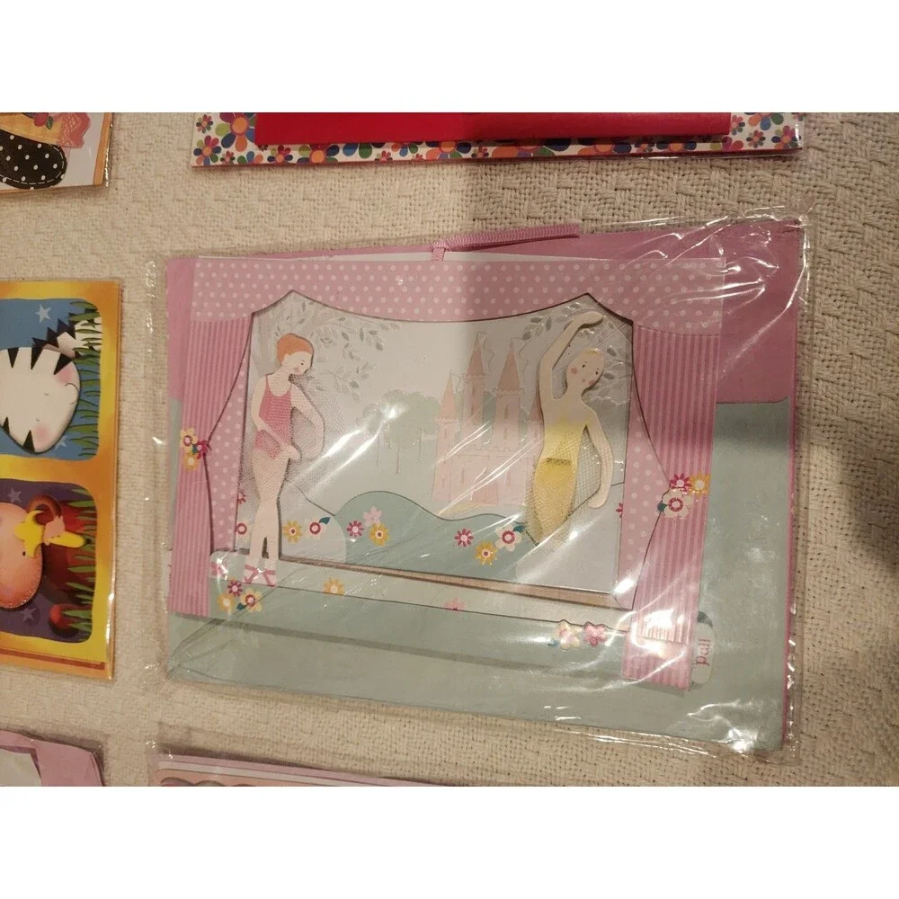 Vintage Paper Magic Group 3D Layered Blank Celebrate Kids Birthday Card Lot 6